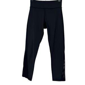 Michi Vyper Crop Leggings Black Mesh Panels Mid Rise Moisture Wicking Size S